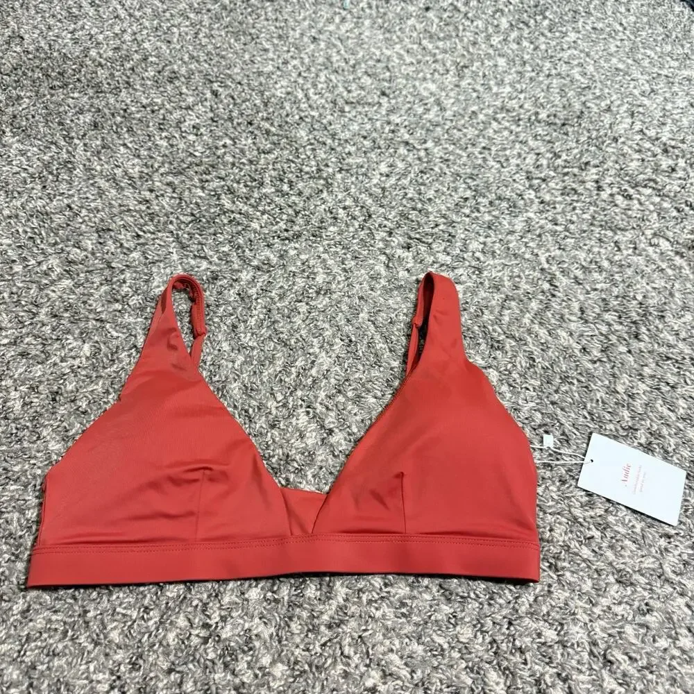 Andie Swim The Tahiti Top Bikini Top Flat Chili Pepper Red Size Medium M New